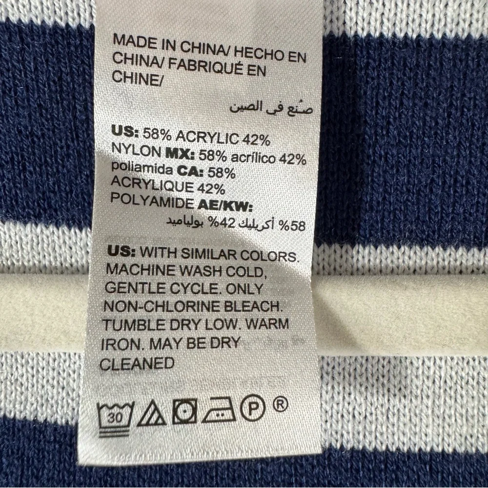 Chico’s Zenergy Reversible Navy White Stripe Cardigan Sweater NWT - Picture 9 of 14